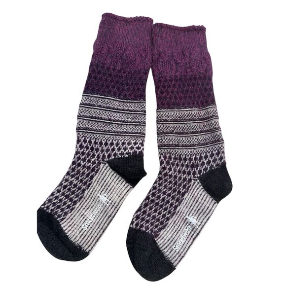 Smartwool Crew Socks Womens Medium 7-9.5 Calf Rolled Top Light Weight Purple - Picture 1 of 6